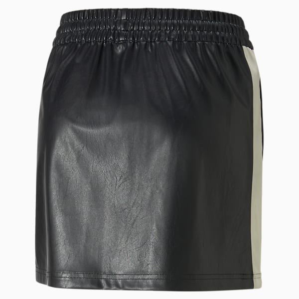T7 Faux Leather Mini Skirt Women, Puma Black-Pristine, extralarge-IND