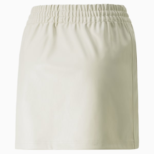 T7 Faux Leather Women's Mini Skirt, Pristine, extralarge