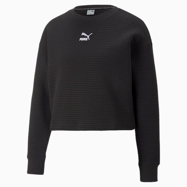 Classics Quilted Women's Sweatshirt, Puma Black, extralarge-IND