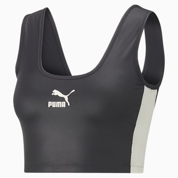 T7 Shiny Women's Cropped Top, Puma Black-Pristine, extralarge