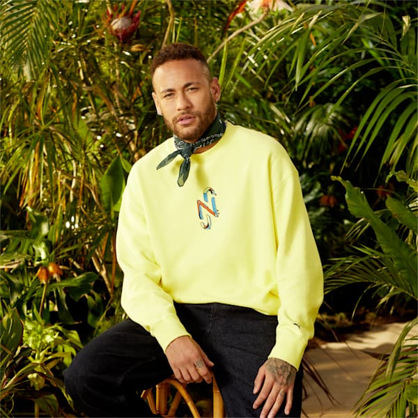 PUMA x NEYMAR JR Men's Crew Neck Sweatshirt, Limelight, extralarge