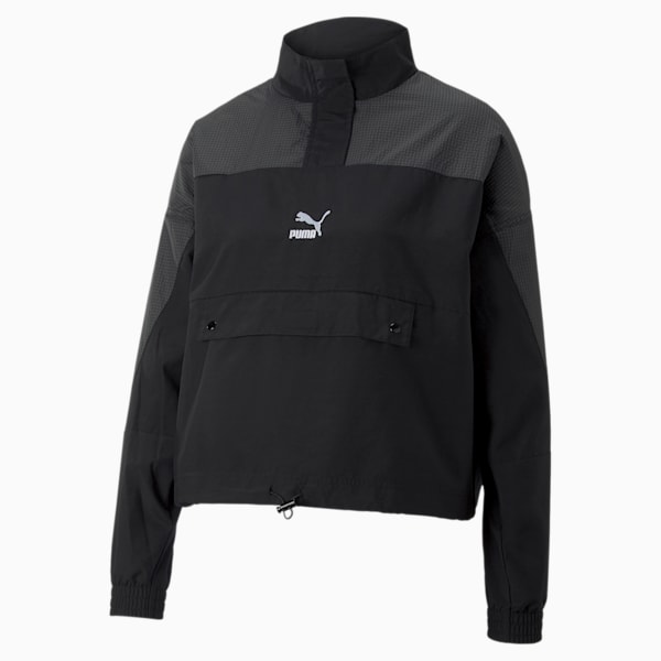 SWxP Half Zip Woven Jacket Women, Puma Black, extralarge-IND