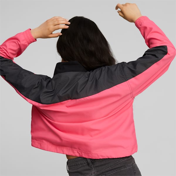 SWxP Half Zip Woven Jacket Women, Sunset Pink
