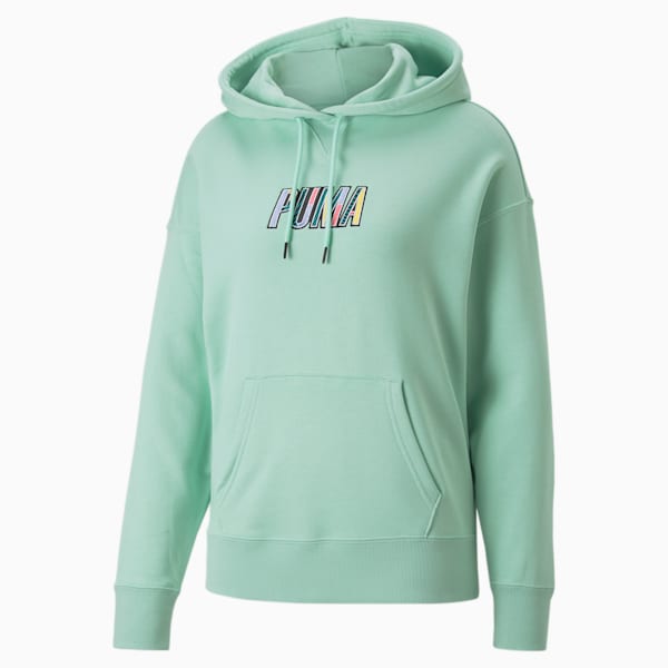 Sportswear by PUMA Women's Graphic Hoodie, Mist Green, extralarge