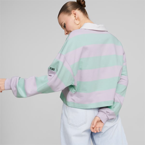 Polo para mujer SWxP Striped, Lavender Fog, extralarge