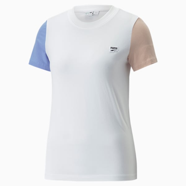 Camiseta de corte ceñido Downtown para mujer, Puma White
