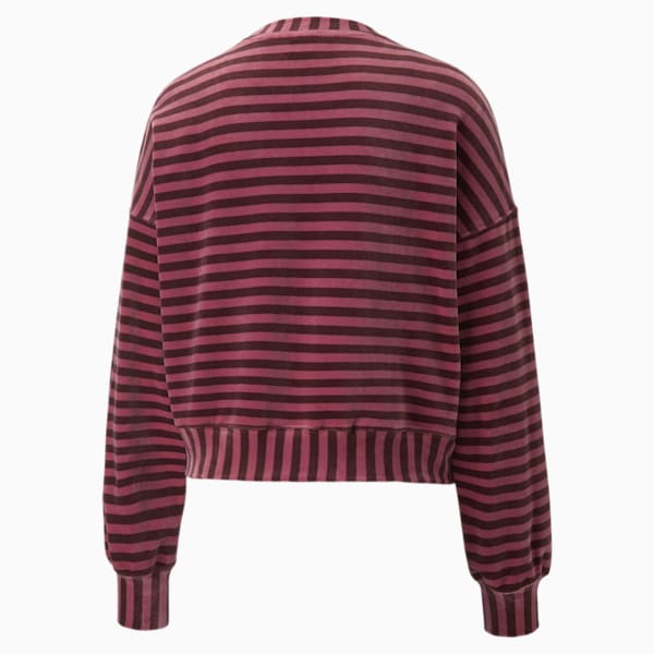 Sudadera de terciopelo con cuello redondo para mujer Downtown, Dusty Orchid, extralarge