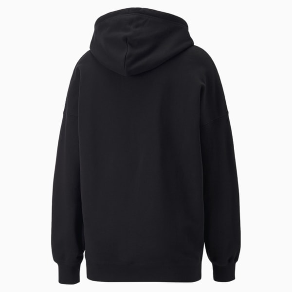 Downtown Graphic Women's Oversized Hoodie, Puma Black, extralarge-IND