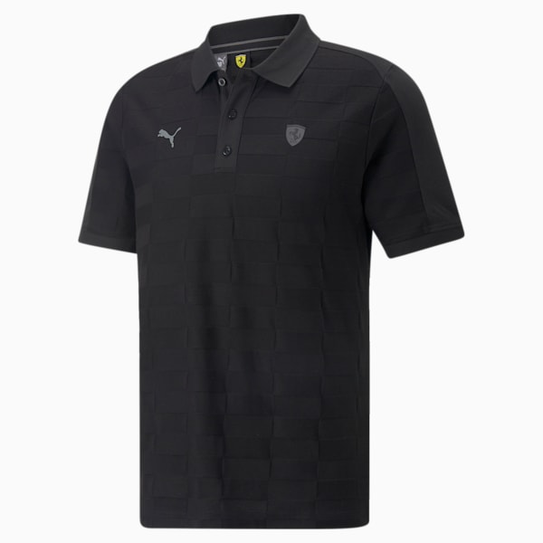 メンズ フェラーリ スタイル ポロシャツ ジャカード, Puma Black