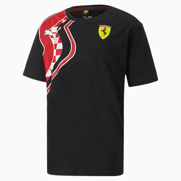 Ferrari Race Premium Logo Men's Relaxed Fit T-Shirt, Puma Black, extralarge-IND