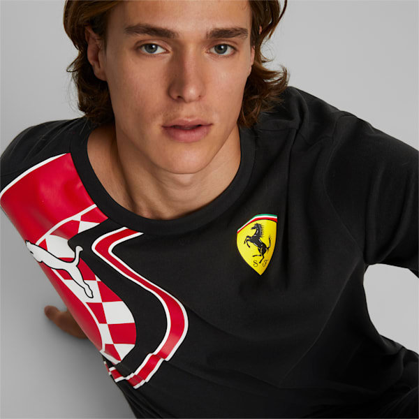 Ferrari Race Premium Logo Men's Relaxed Fit T-Shirt, Puma Black, extralarge-IND