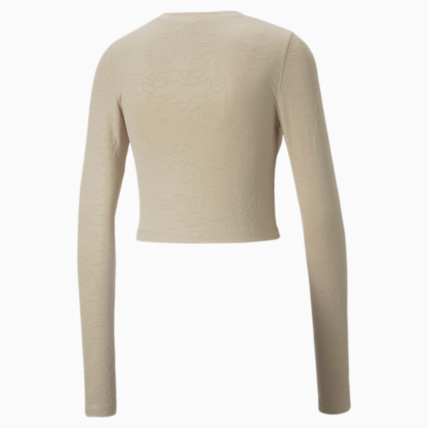 Long-sleeved high-neck top with cotton