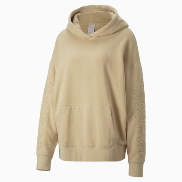 Sudadera con gorra para mujer INLAND, Light Sand, extralarge