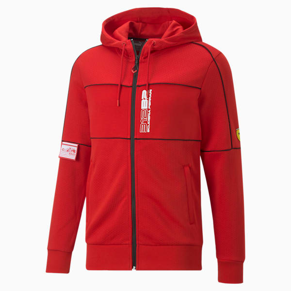 Ferrari Race Men's Hooded Sweat Jacket, Rosso Corsa, extralarge-IND