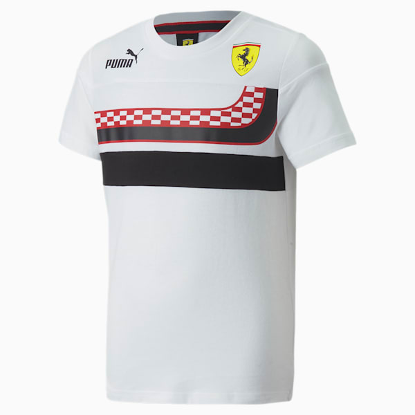 Playera de automovilismo para jóvenes Scuderia Ferrari Race SDS, Puma White, extralarge