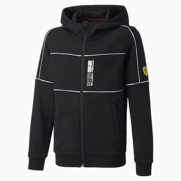 Ferrari Race Kids Hooded Sweat Jacket, Puma Black, extralarge-IND