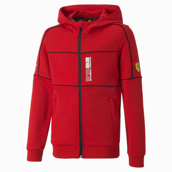 Scuderia Ferrari Race Hooded Sweat Jacket Big Kids, Rosso Corsa, extralarge