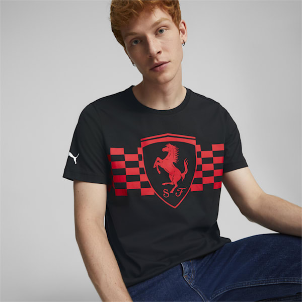 Scuderia Ferrari Race Tonal Shield Men's T-Shirt, Puma Black, extralarge-IDN