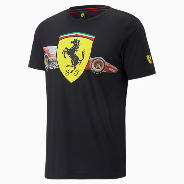 メンズ フェラーリ レース ヘリテージ ビッグ シールド Tシャツ, Puma Black