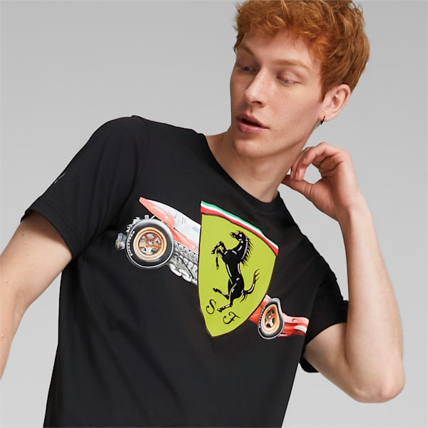 メンズ フェラーリ レース ヘリテージ ビッグ シールド Tシャツ, Puma Black