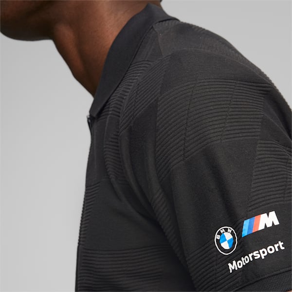 BMW M Motorsport Men's Jacquard Polo Shirt, Cotton Black