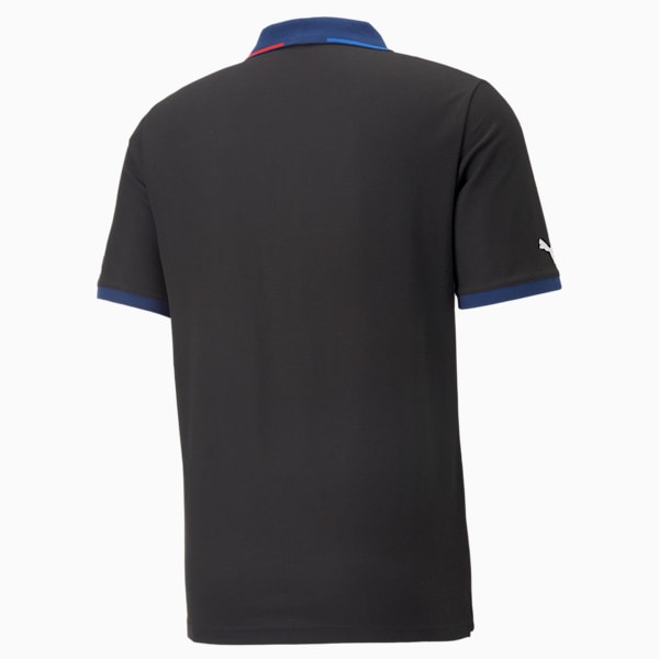 BMW M Motorsport Men's Zip-Up Polo Shirt, Cotton Black, extralarge