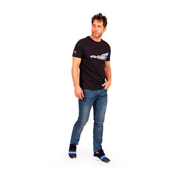 BMW M Motorsport Car Graphic Men's T-Shirt, Puma Black, extralarge-IND