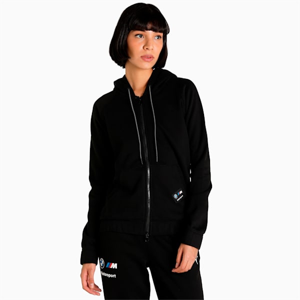 BMW M Motorsport Women's Hooded Sweat Jacket, Puma Black, extralarge-IND