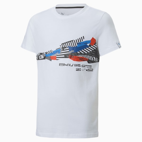 BMW M Motorsport Kids Car Graphic Youth T-Shirt, Puma White, extralarge-IND