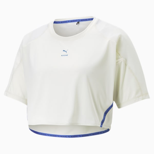 PUMA x KOCHÉ Cropped Short Sleeve Tee Women, White Asparagus