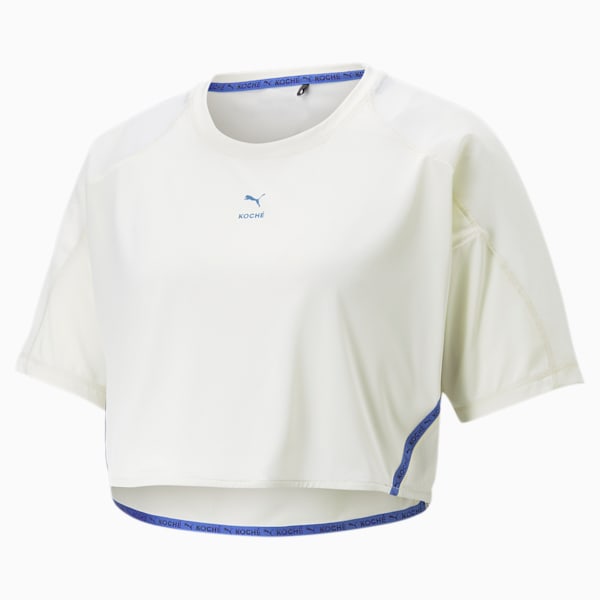 PUMA x KOCHÉ Women's Cropped Short Sleeve Tee, White Asparagus