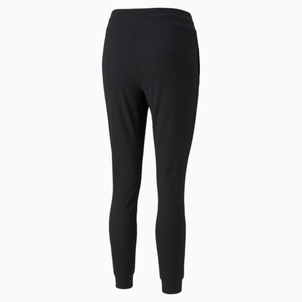 Pantalones de ajuste estrecho y acanalados Classics para mujer, Cotton Black, extralarge