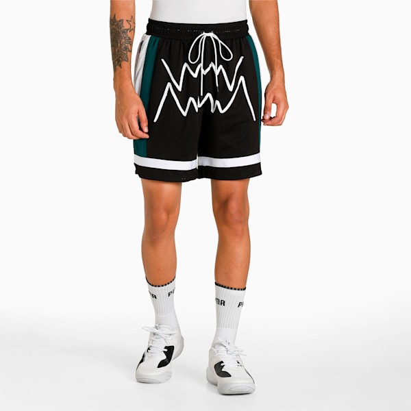 First Team Men's Regular Fit Basketball Shorts, Puma Black, extralarge-IND