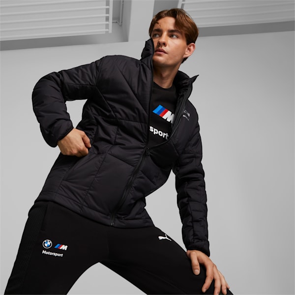 BMW M Motorsport Life Men's Non-Hooded Packable Jacket, Puma Black, extralarge-IND