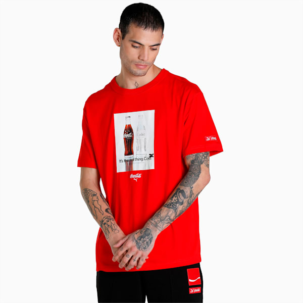 PUMA x COCA-COLA Men's Relaxed Fit T-Shirt, Racing Red, extralarge-IND