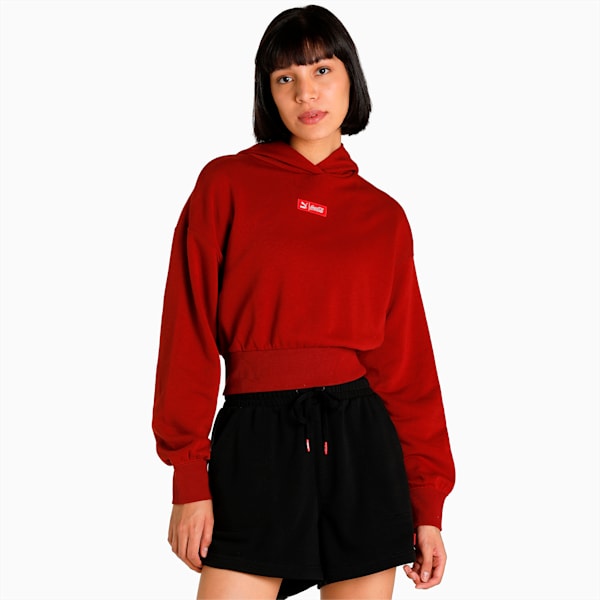 PUMA x COCA-COLA Women's Relaxed Fit Hoodie, Intense Red, extralarge-IND