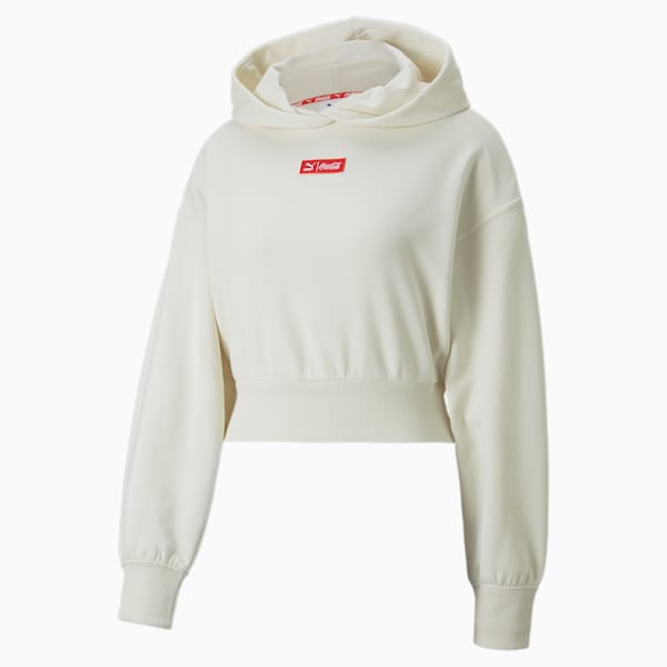 PUMA x COCA-COLA Women's Relaxed Fit Hoodie, Ivory Glow, extralarge-IND