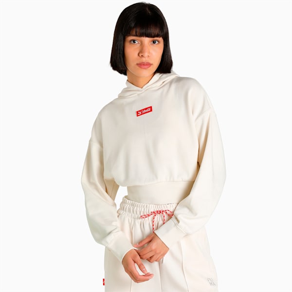 PUMA x COCA-COLA Women's Relaxed Fit Hoodie, Ivory Glow, extralarge-IND