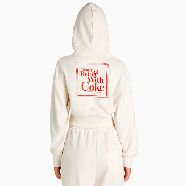 PUMA x COCA-COLA Women's Relaxed Fit Hoodie, Ivory Glow, extralarge-IND