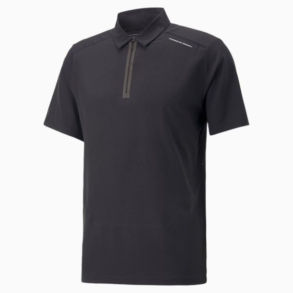 Camiseta tipo polo para hombre Porsche Design, Jet Black, extralarge