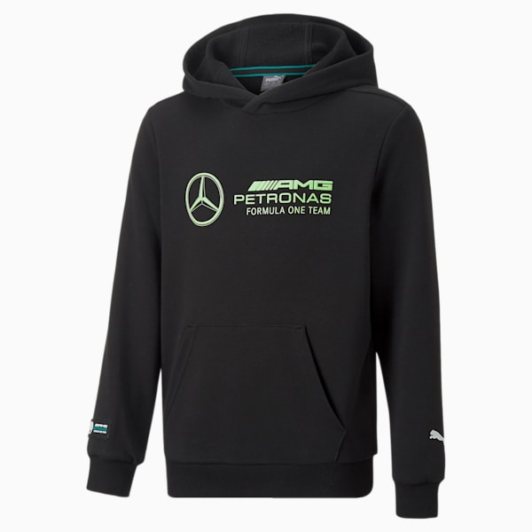 Mercedes AMG Petronas F1 Logo Youth Regular Fit Hoodie, Puma Black, extralarge-IND
