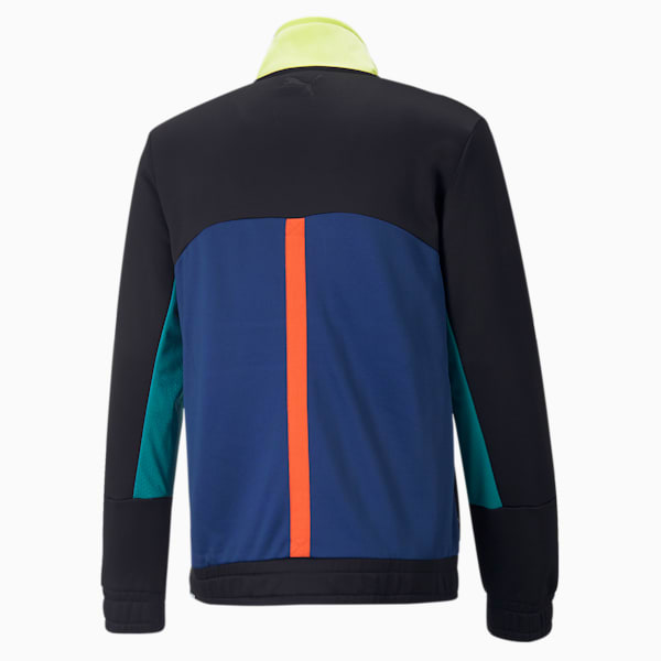 Pullover de básquetbol para hombre Pop Art, Puma Black-Blazing Blue, extralarge