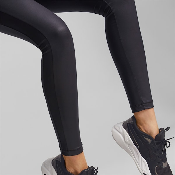 T7 Shiny Women's High Waist Leggings, Puma Black