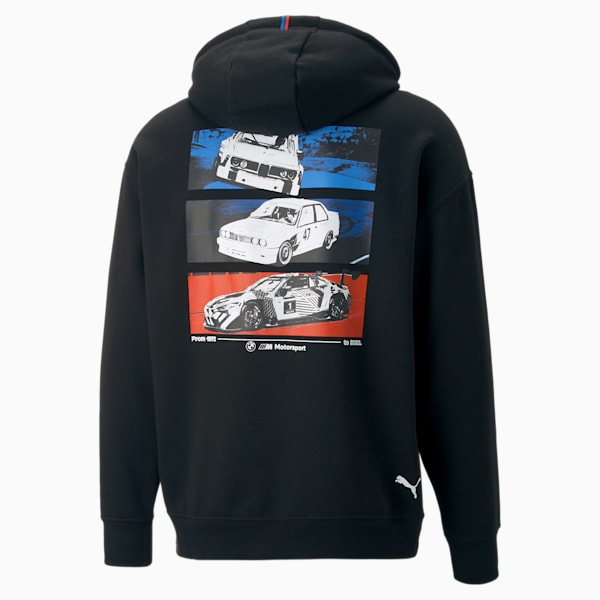 BMW M Motorsport Graphic Men's Hoodie, Puma Black, extralarge-IND