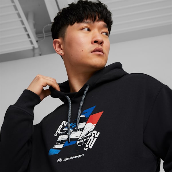 BMW M Motorsport Graphic Men's Hoodie, Puma Black, extralarge-IND