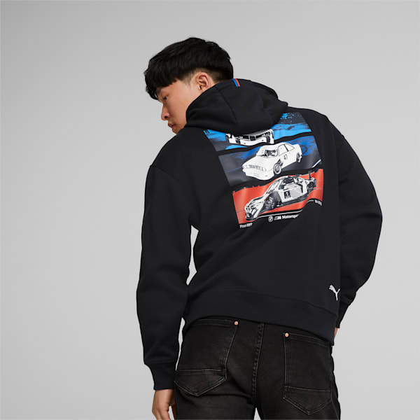 BMW M Motorsport Graphic Men's Hoodie, Puma Black, extralarge-IND