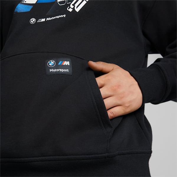 BMW M Motorsport Graphic Men's Hoodie, Puma Black, extralarge-IND