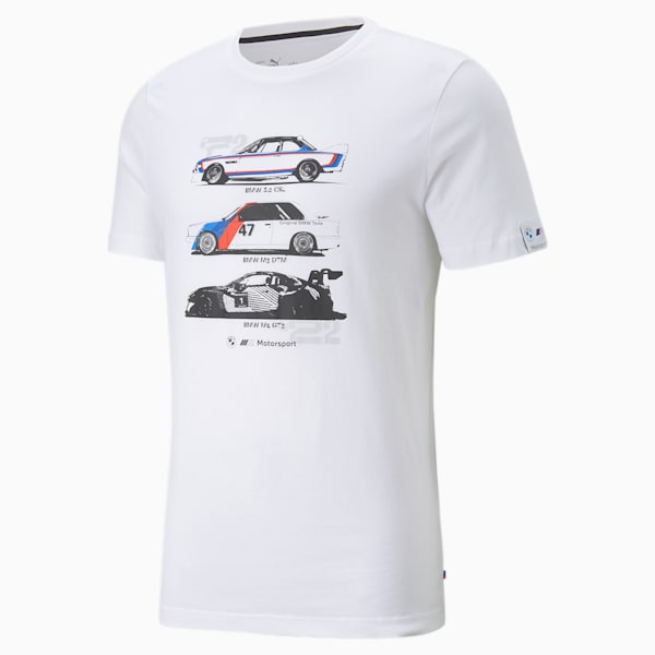 BMW M Motorsport Graphic Men's T-Shirt, Puma White, extralarge-IND