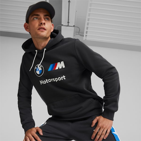 BMW M Motorsport Essentials Men's Fleece Hoodie, Puma Black
