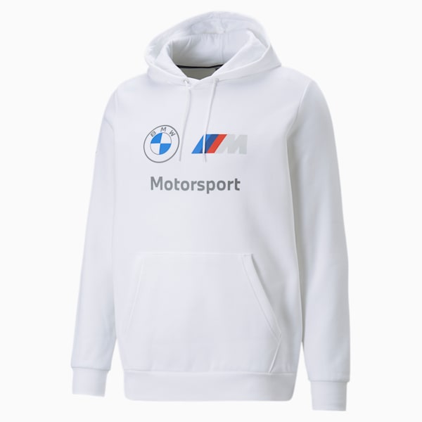 BMW M Motorsport Essentials Fleece Men's Hoodie, Puma White, extralarge-IND